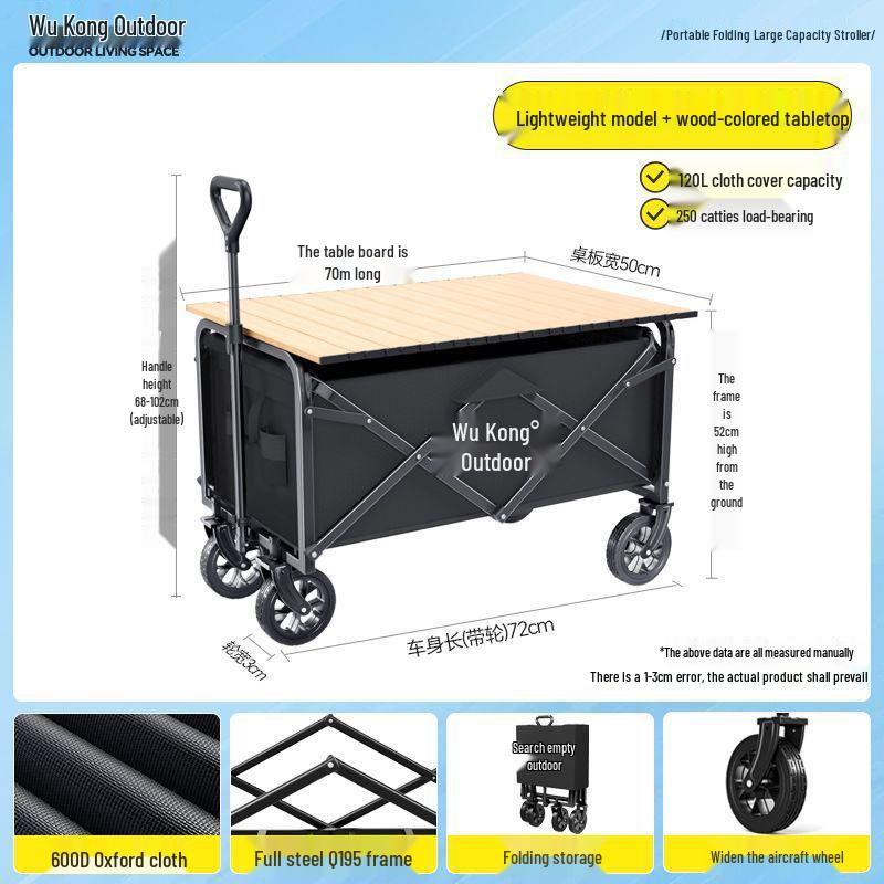 Foldable Portable Outdoor Camping Cart with Large Capacity