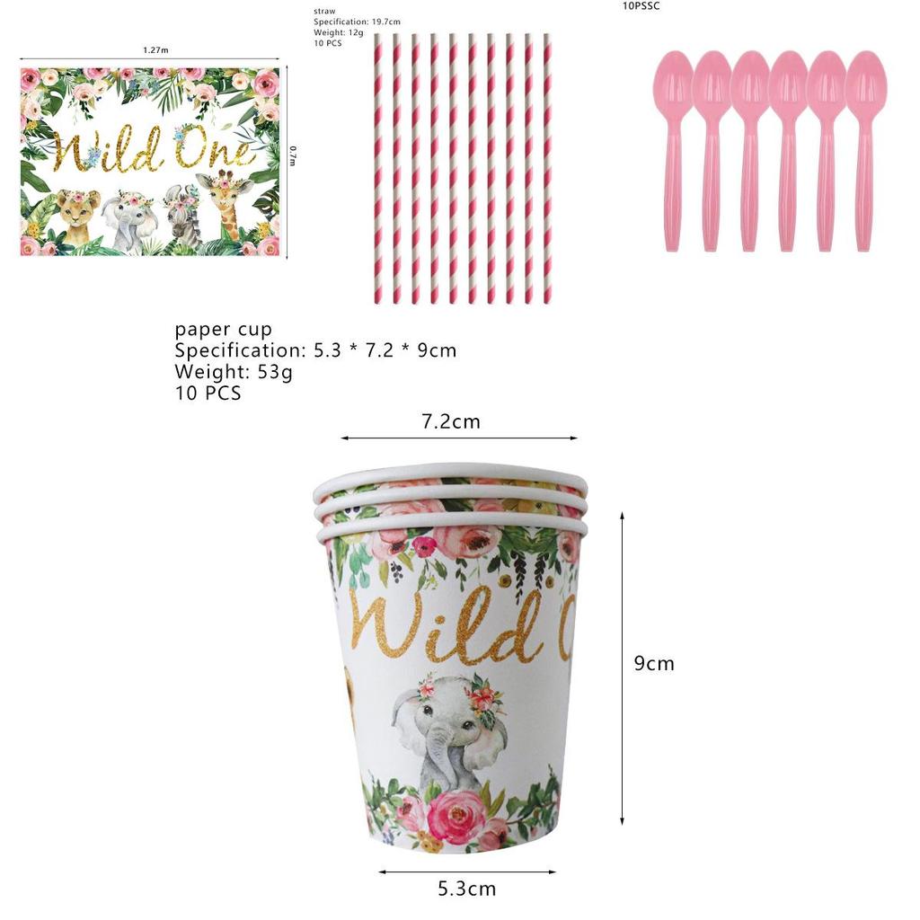 One Colorful Animal World Birthday Party Supplies Decor For Joyful Celebrations**