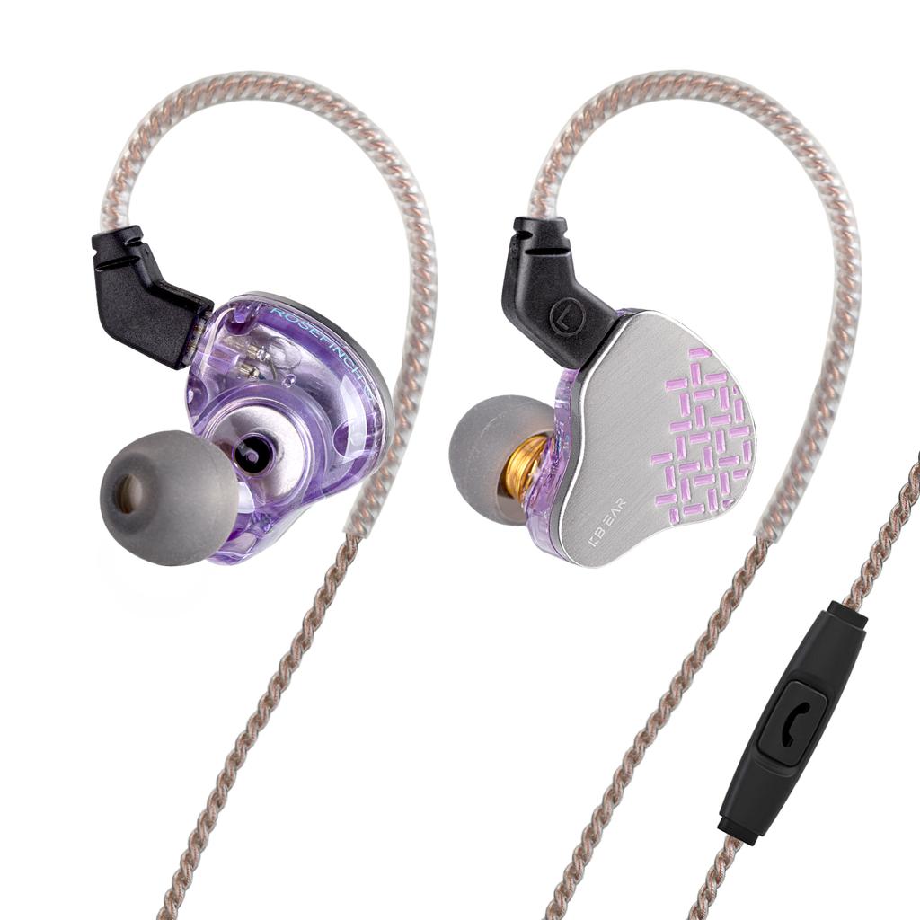 KBEAR Rosefinch Dynamic Hifi Wired Headphones Noise Cancelling Earbuds In Ear Monitor 10mm Biological Diaphragm Headset IEMS KZ