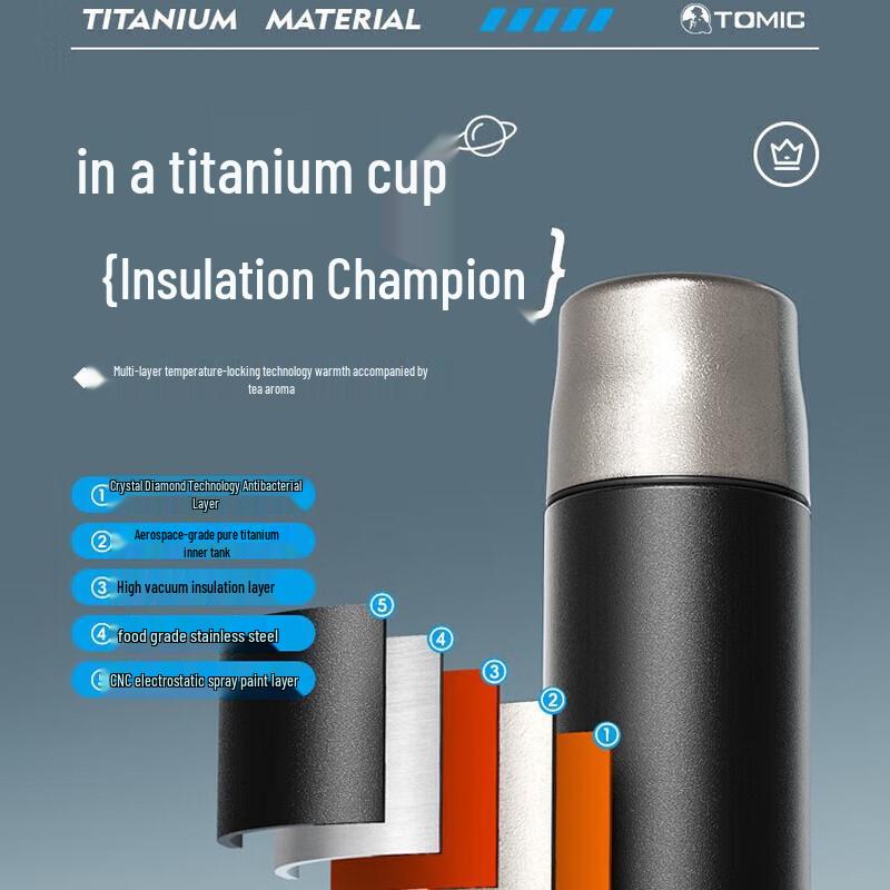 TOMIC Retro Hammered Titanium Vacuum Flask