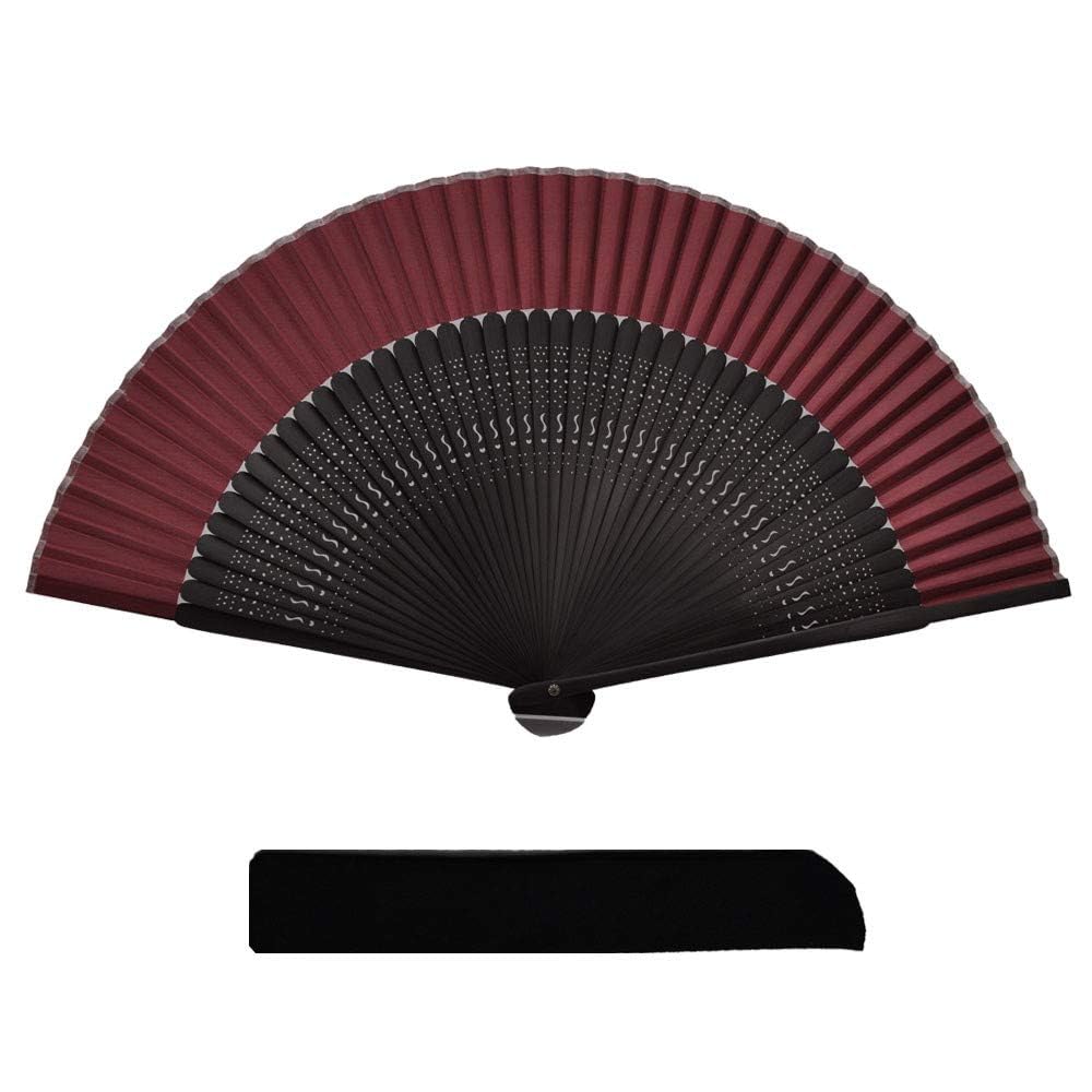 

Простой с чехлом унисекс красный и [Кейчидо] веер, шелк, бамбук, сумка, [08 черный]