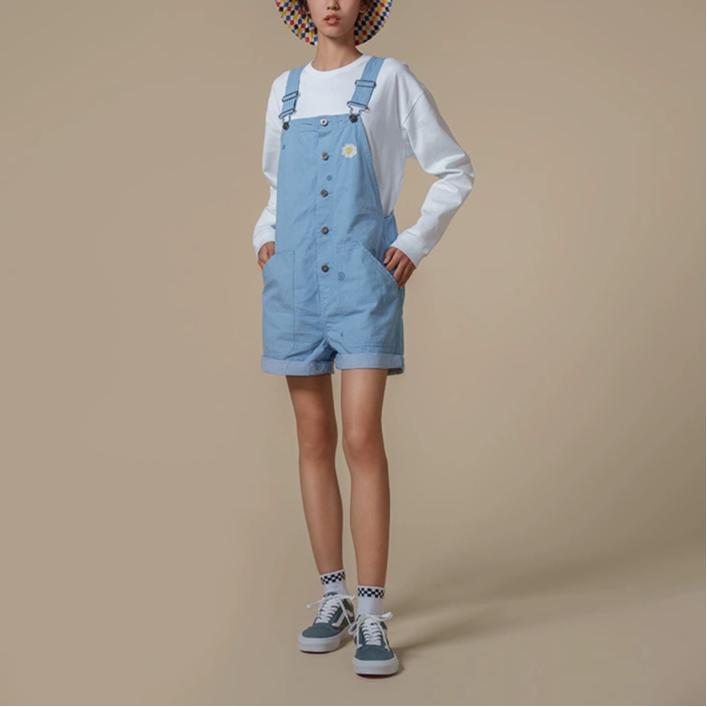 Vans Tkané Prané Šortky na Kšandy Dámské šortky Modré VN00074GTTJ