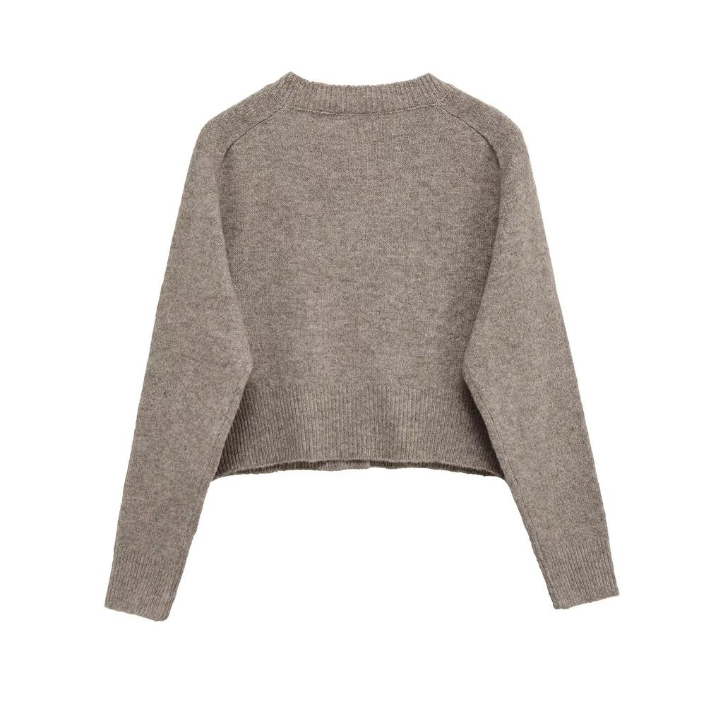 European and American style, new women's clothing, fashionable, versatile, simple button-knitted jacket for cross-border foreign trade