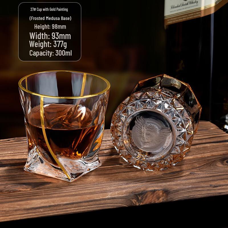 Shangqi Nordic Gold-Rimmed Whiskey Glass