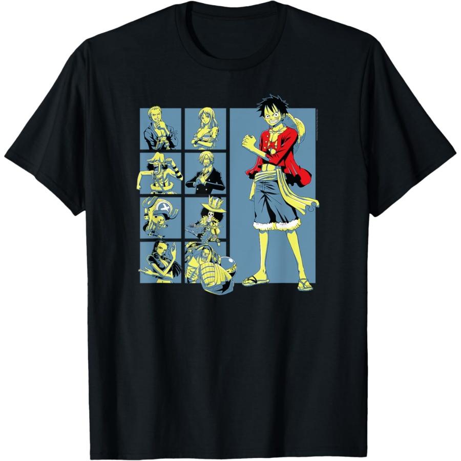 One Piece Anime Pirate Character Grid T-Shirt S