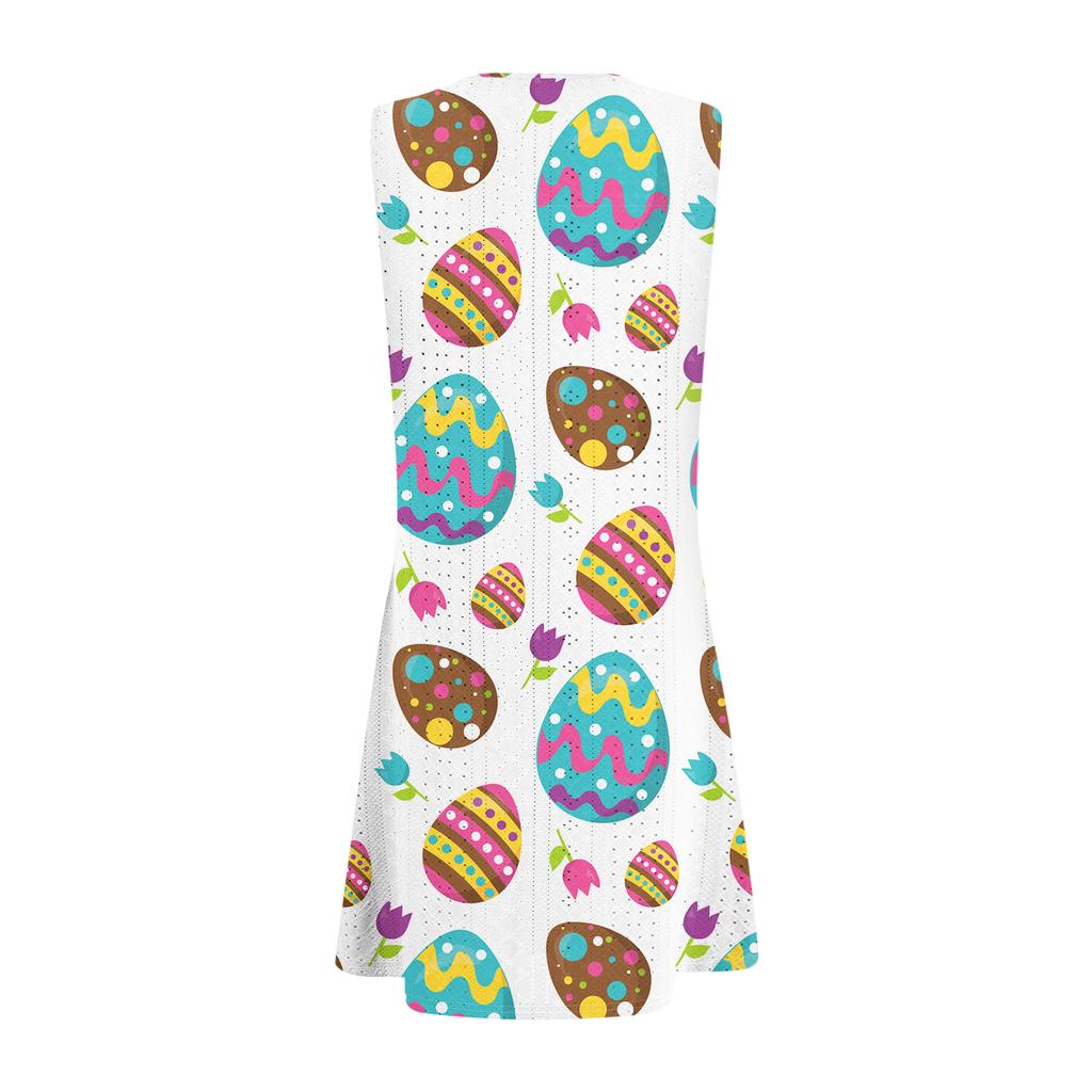 Robe débardeur décontractée tendance et respirante pour femme, imprimée, avec poches et ourlet fendu