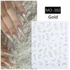 3D Back Glue Nail Stickers Gilded Leaf Transfer Slider Nail Art Decoration Beauty Nail Decals