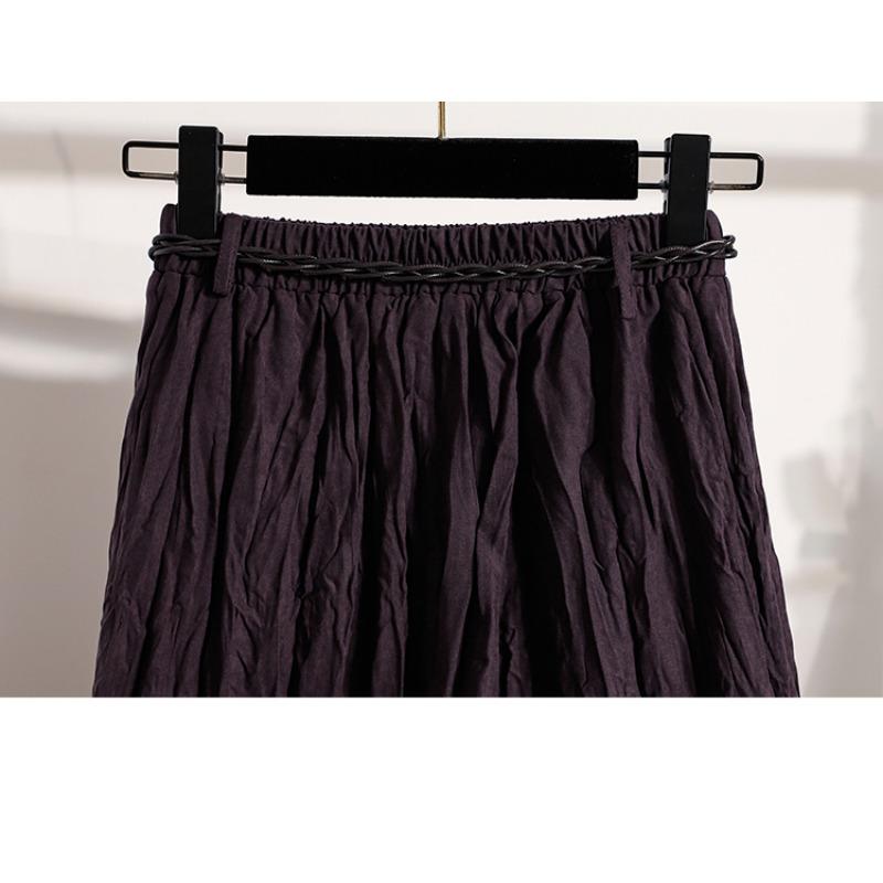 DIMANAF Plus Size Women Long Skirts Loose Casual Elastic Waist Solid Fashion Lady Autumn Clothing 2025