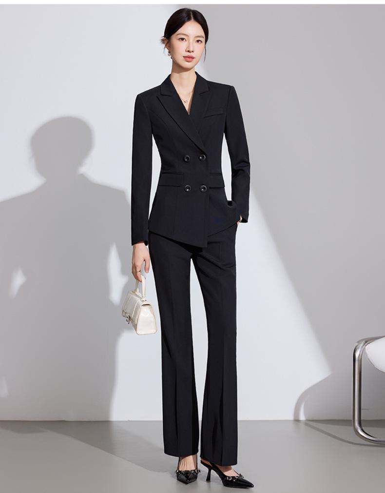 Women's White Autumn 2025 Suit Set: Elegant Long Sleeve Blazer & Professional Workwear