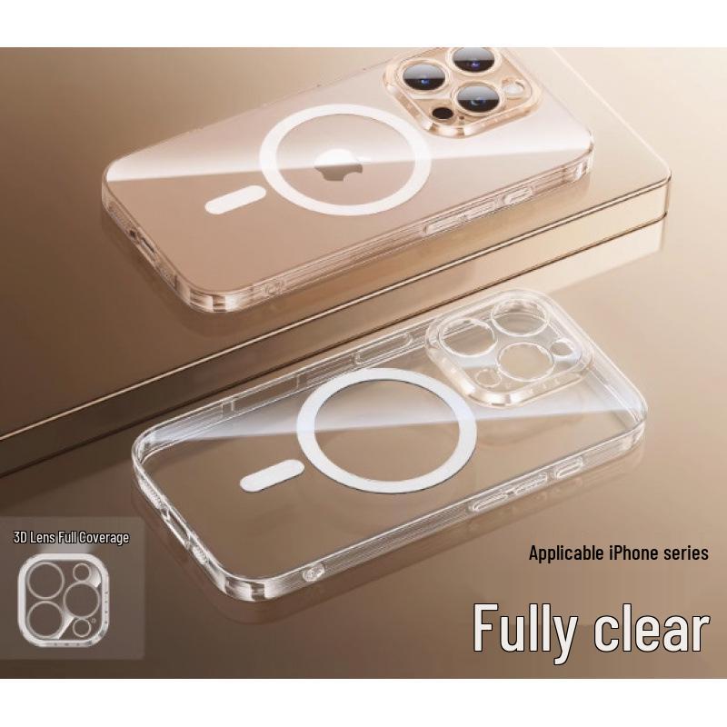 Transparent Magnetic Drop-Proof Acrylic Case for iPhone 16 Pro Max and iPhone 17