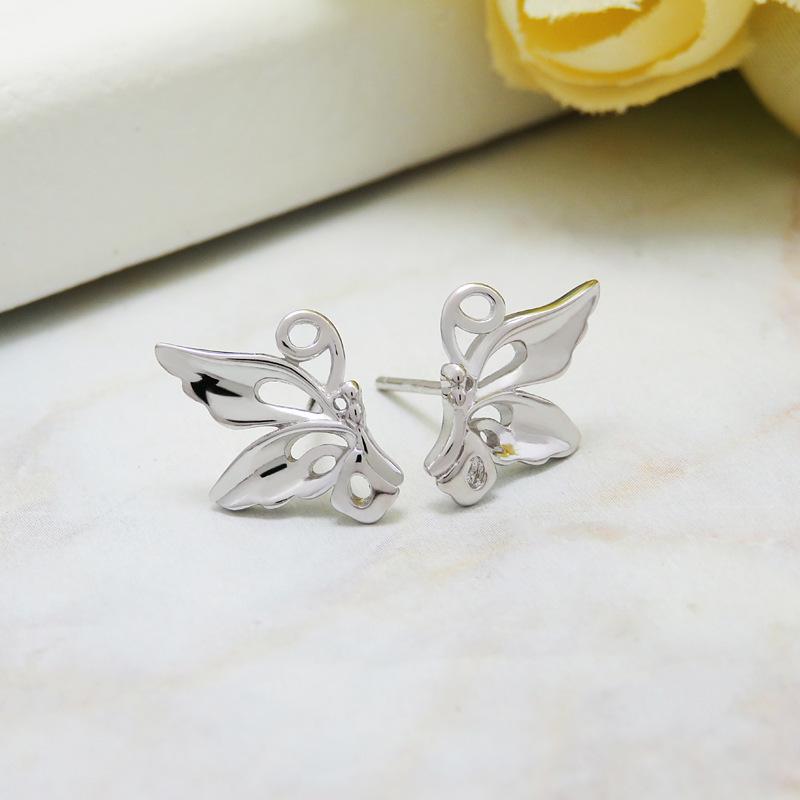 Korean Butterfly Earrings: Cute Silver-Plated Jewelry for Women