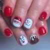 Christmas Artificial Nail Santa Claus False Nail Lovely Elk Full Cover Stick On Nail Snowman Press On Nail for Party