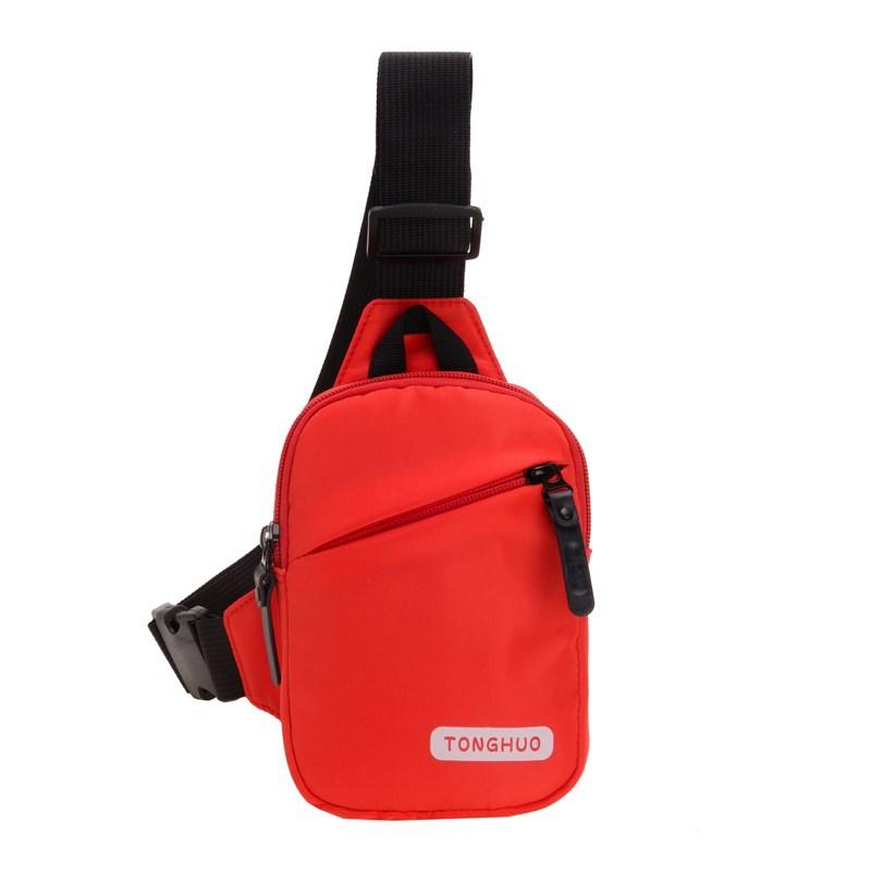VIA ROMA Mode Eenvoudige Kinder Crossbody Tas met Letterstijl voor Casual en Sportactiviteiten, Jongens Borsttas rood