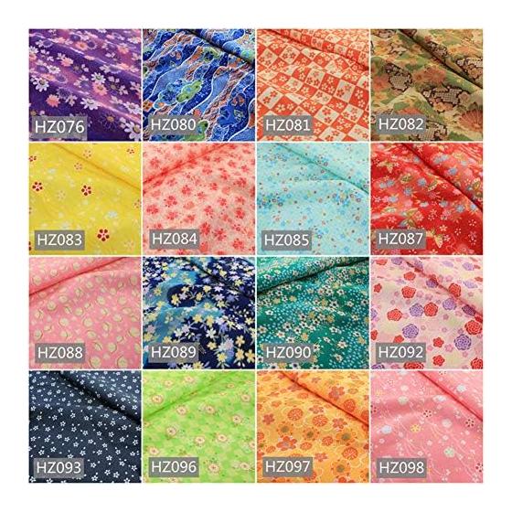 Misaki Tsumami Zaiku Chirimen Fabric Scraps - Floral Japanese Pattern, Lined, 30x30cm Cut Cloth, Large Assortment, Colorful Japanese Fabric Material