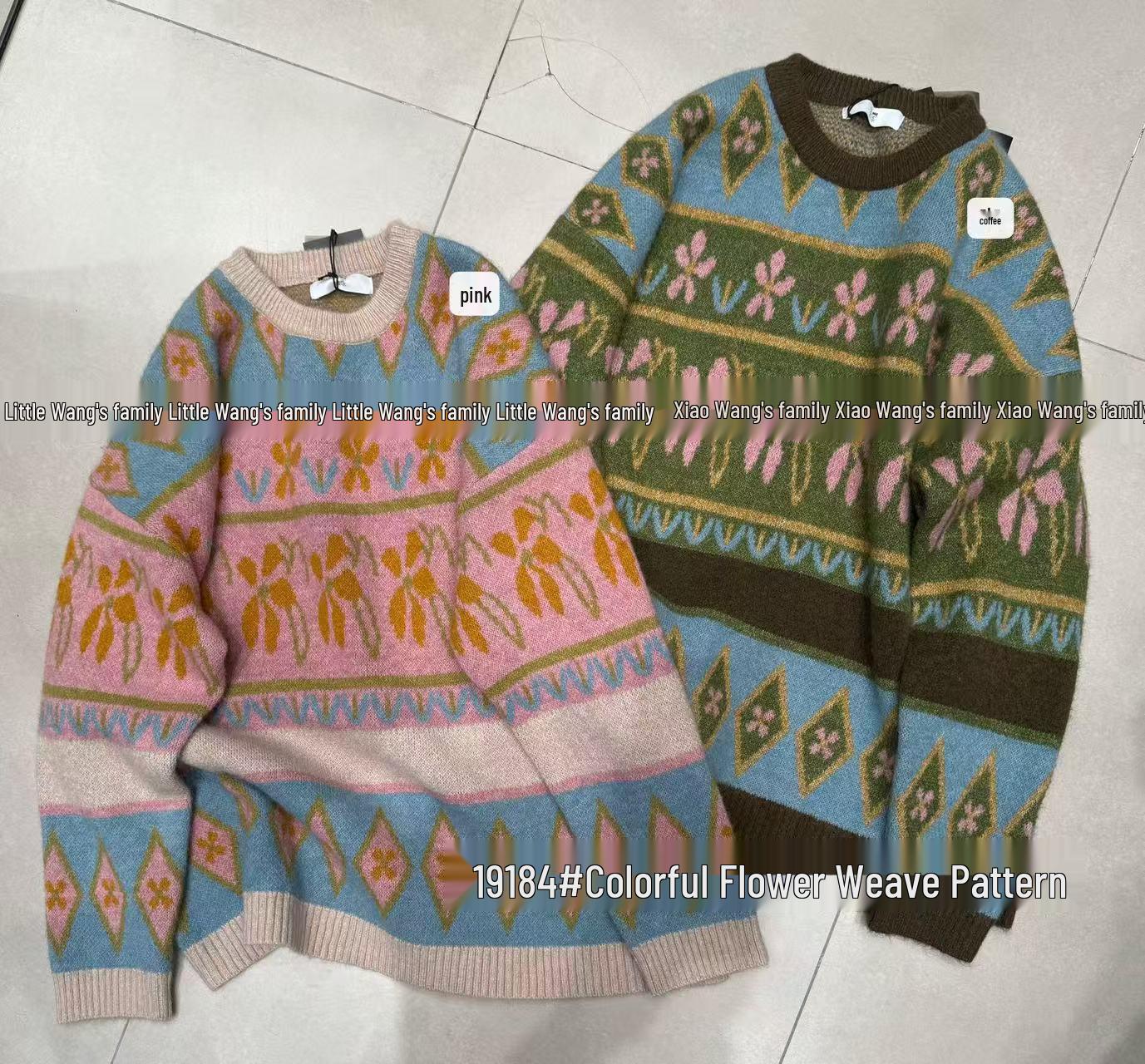 

Зимний свободный свитер большого размера в корейском стиле, красочный, с круглым вырезом, вязаный One Size кофейный