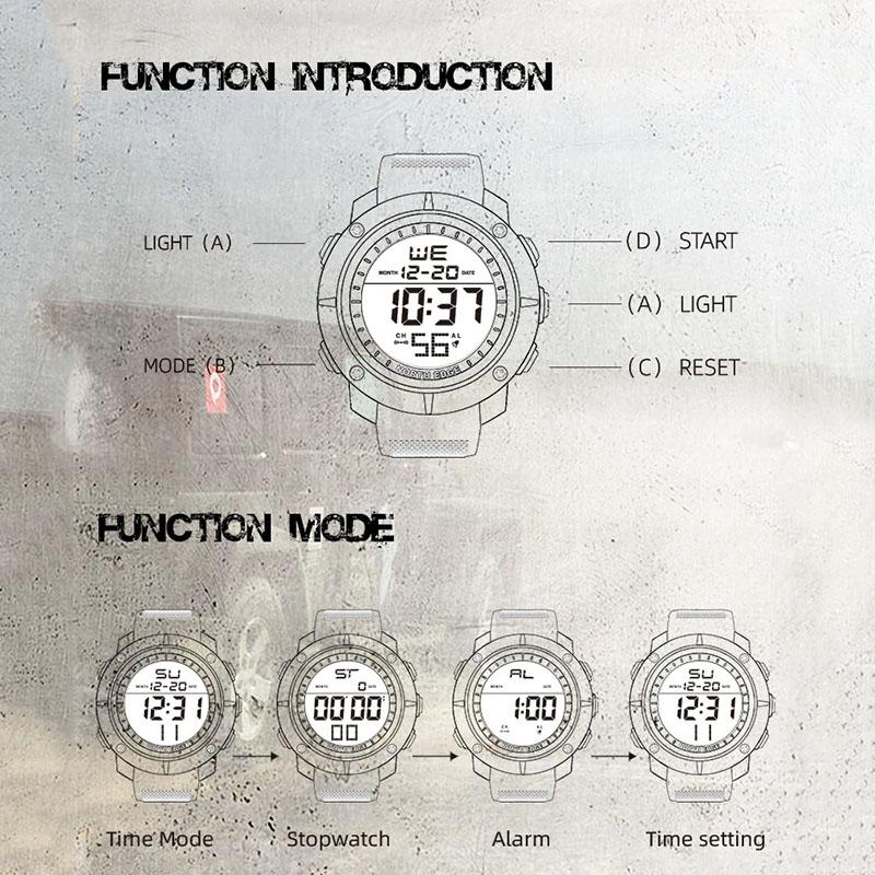 NORTH EDGE Mens Digital Watches Army Military World Time Alarm Sport Stopwatch For Male Waterproof 50M Wristwatch Relogios