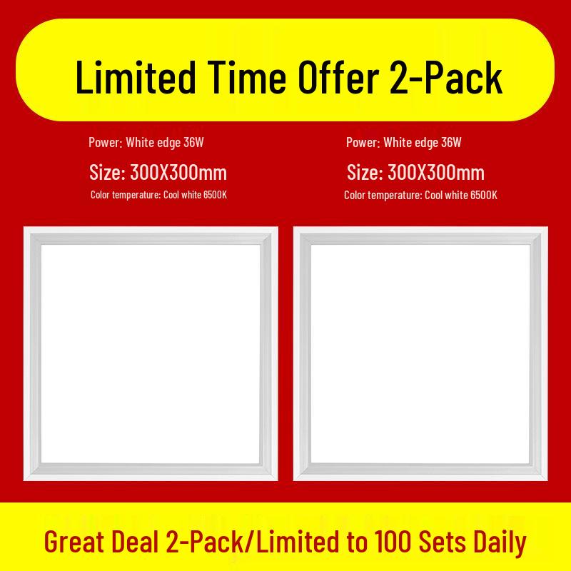 30x30 Recessed LED Ceiling Light for Kitchen, Bathroom, Shower - Aluminum Frame