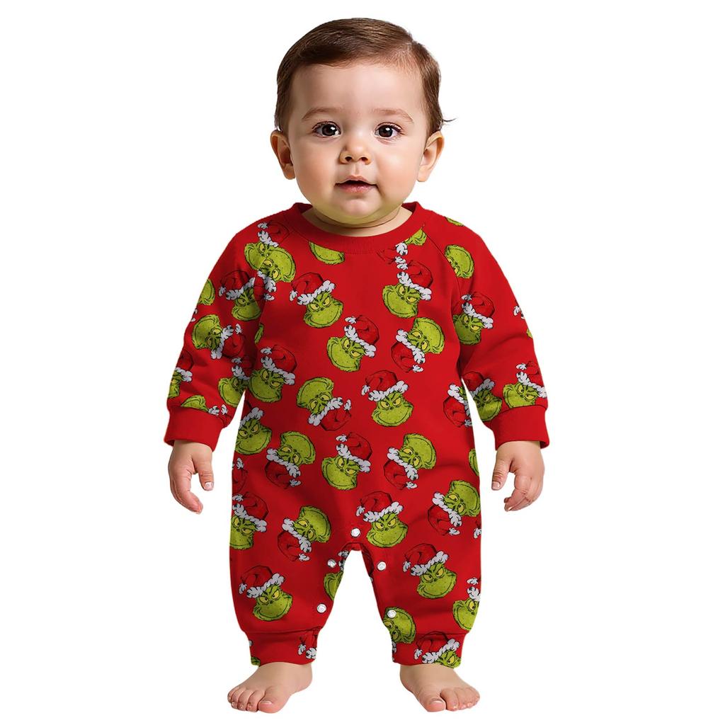 Christmas Prints Family Matching Long Sleeve Tops+Pants Set Family Matching Sets