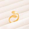 Embrace Stainless Steel Titanium Colorfast Open Ring Vacuum Electroplated 18k Gold Index Finger Ring