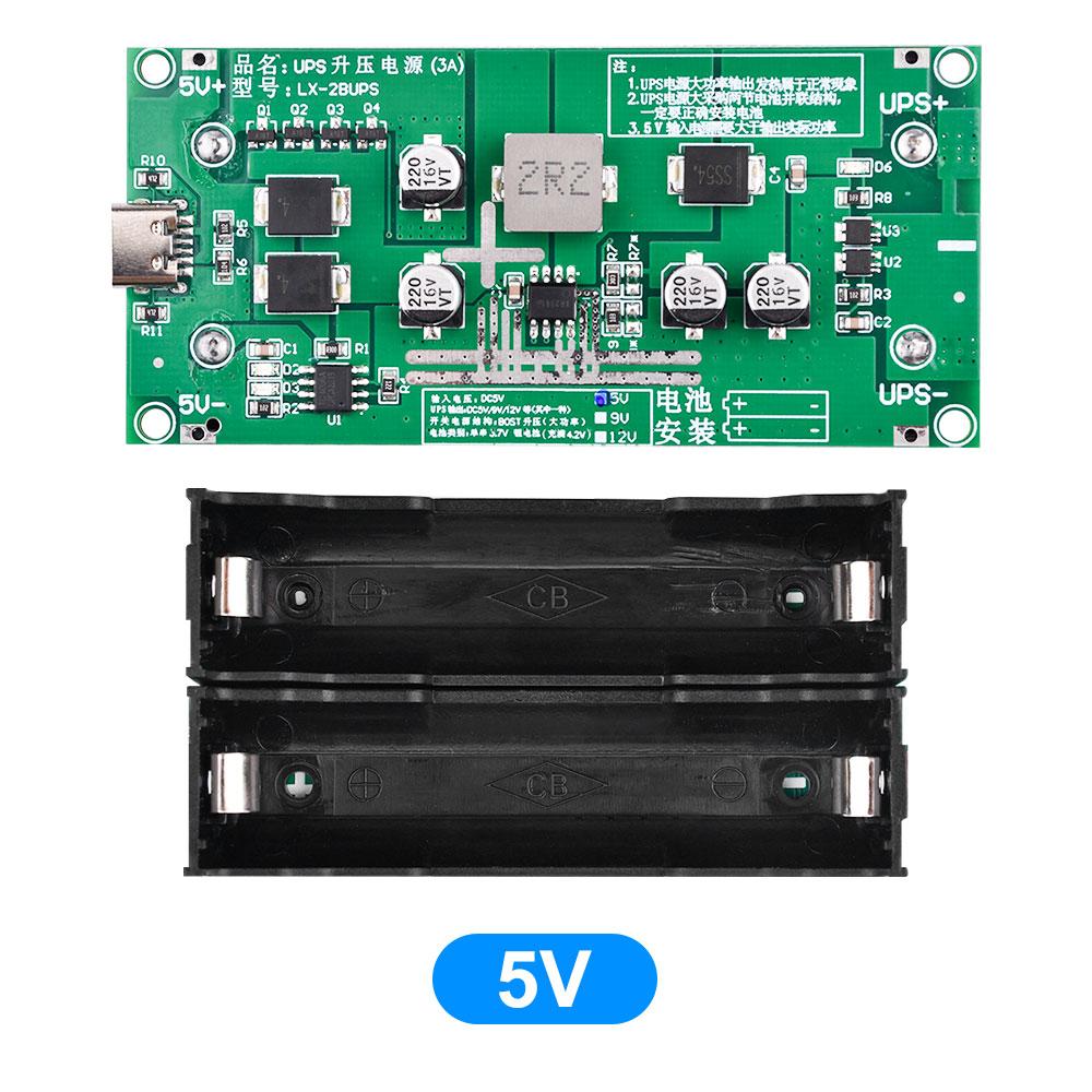 

5V 9V 12V Type-C 15W 3A 18650 Lithium Battery Charger Module DC-DC Boost Fast Charging UPS Power Supply/Converter