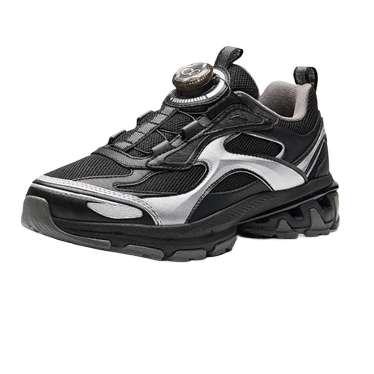 Anta Kids Comfortable Fashionable Trendy Minimalist Slip-Resistant Durable Low-Top Casual Shoes Kids casual shoes Black Silver 312538811-4