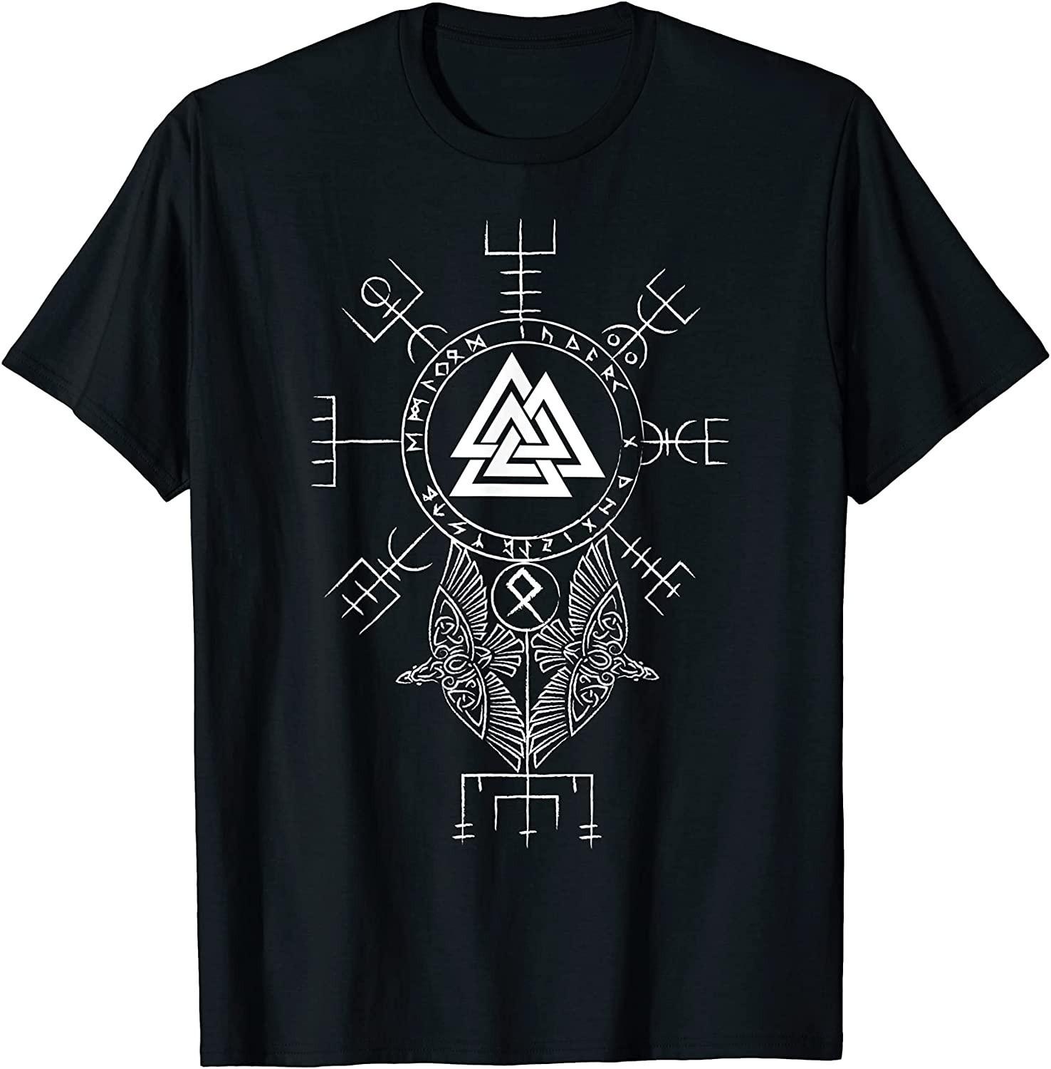NEW LIMITED! Norse Symbol - Celtic Compass Vegvisir - Viking Tee - MADE IN USA M