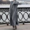 LYRIA New Autumn and Winter Loose Long Skirt Plus Velvet Sweatshirt Casual Dress Women Fashion Solid O Neck Long Sleeve Holiday Dress 5XL