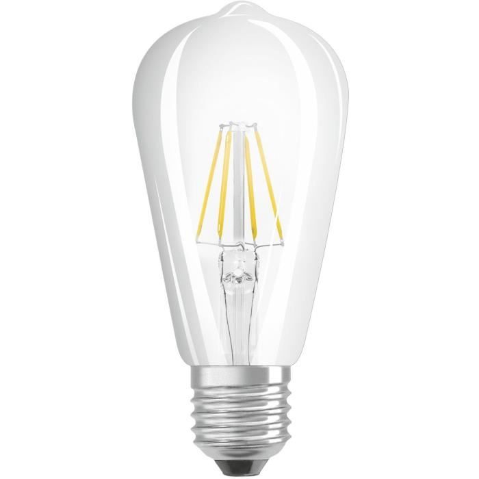 OSRAM Ampoule filament LED E27 6 W équivalent à 60 W blanc chaud