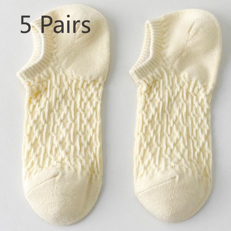 5 Pairs of New Female Spring and Summer Sweet Short Boat Socks