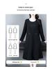 2025 Spring Retro Embroidered Long Sleeve Plus Size Slimming Dress for Middle-Aged Women