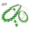 Faux Pearl Earrings Necklace 3Pcs/Set Imitation Pearls Jewelry Set, Adjustable Length Choker with Ear Studs And Bracelet, Set for Weddings Banquets