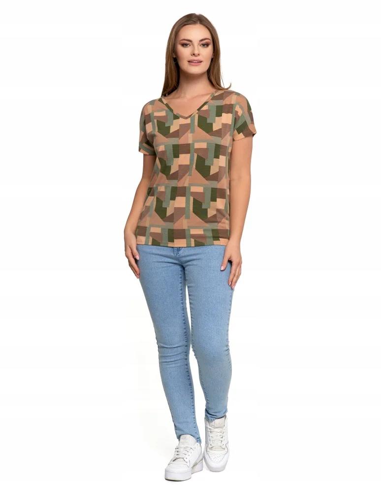Women's Blouse with Short Sleeves, Comfortable, Elegant, Patterned MORAJ M PATT2