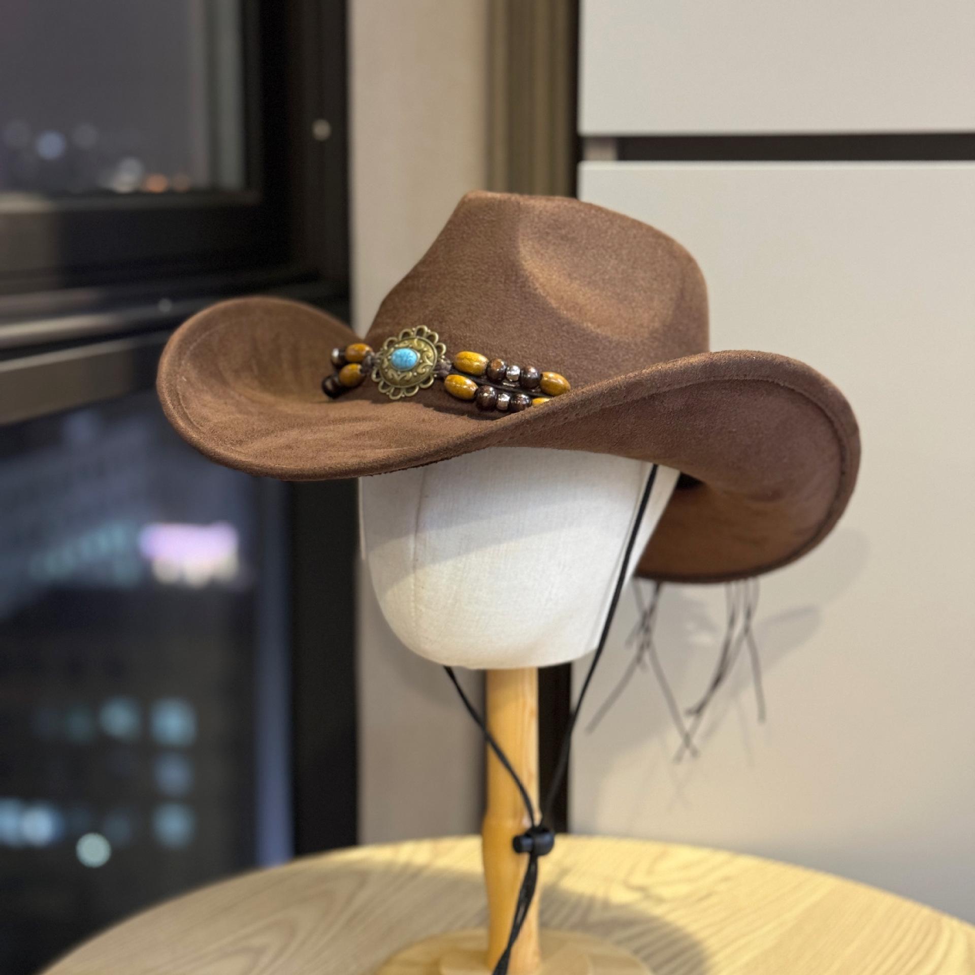 

This is an American-style retro western cowboy hat, suitable for both men and women, and can be worn all year round. It provides sun protection and Adult54-60Adjustable коричневий