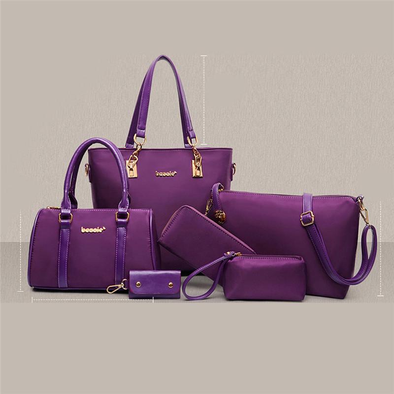 Buy Luxury 6 Set Bags Handbag Shoulder Bag Tote Wallet Key Bag Patent
