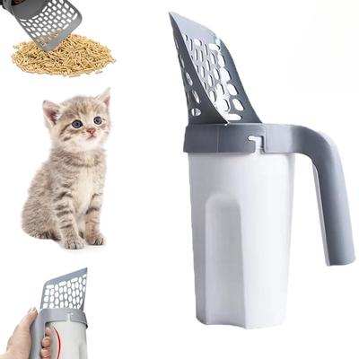 Pá Colher de Areia para Gato de Estimação com Sacos de Lixo Portátil Filtro de Areia para Gato Ferramenta Limpa Vaso Sanitário Coletor de Lixo Suprimentos para Gato de Estimação