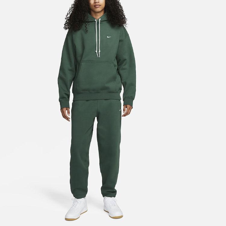 Nike Solo Swoosh Fleece Pullover Hoodie Fir/White Men Streetwear DX1355-323