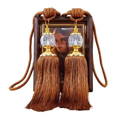 1Pair Retro Style Euro Faux Crystal Tassels Fringe Curtain Tieback Bandage Rope Window Drapes Decoration