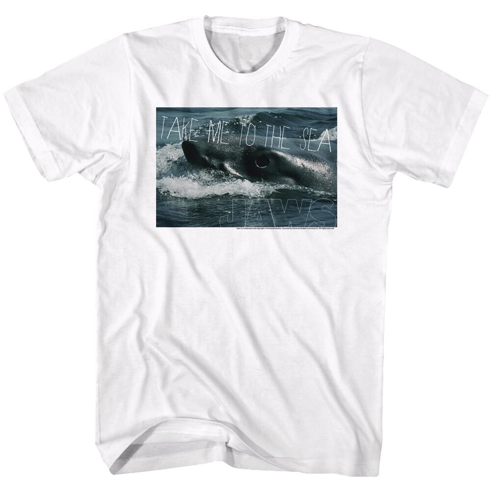 Jaws 70 Thriller Movie Lurking Shark Head Take Me To The Sea Men T Shirt L
