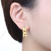 925 Golden French Style Organ Earrings Women Hoop Earring Anniversary Jewelry Trendy Gifts