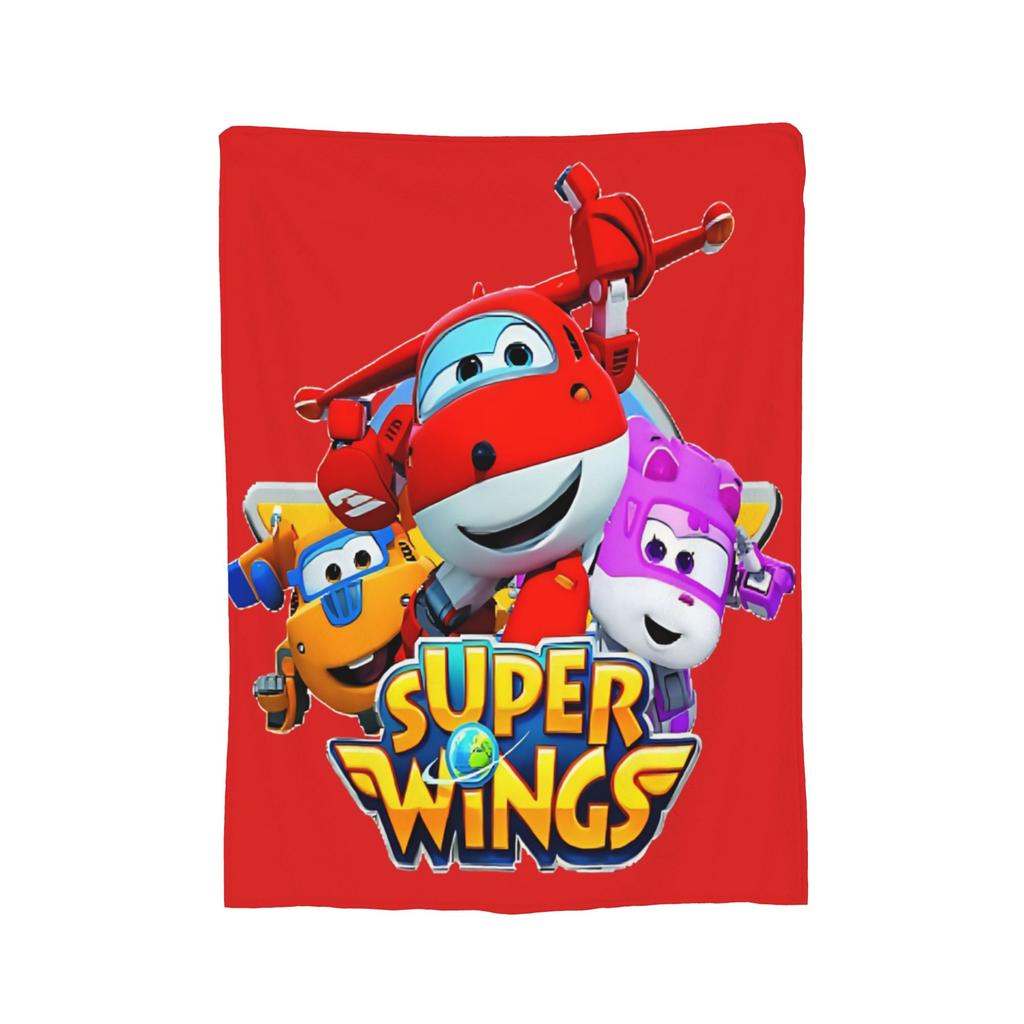 Super Wings Cartoon Flannel Blanket Car Robot Funny Throw Blanket for Sofa Bedding Lounge 150*125cm Rug Piece,