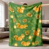 2026 Latest Flannel Blanket 1pc Squirrel Pine Cone Gift Printed Throw Blanket Best Holiday Gift for Men and Women Suitable for Bed Sofa Living Room Be