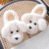Fashion Winter House Warm Fur Slippers For Women Cute Dog Desginer Bedroom Flat Ladies Plush Shoes Indoor Cartoon Women Furry Slippers F