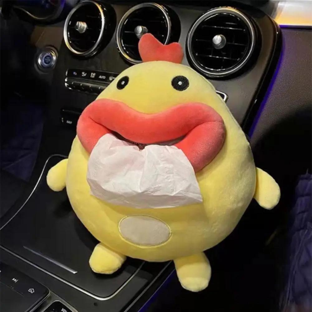 Cute Cartoon Car Tissue Box Creative Short Plush Tissue Box for Car Armrest Box Car Tissue Boxes For The Car Napkin Box Sto