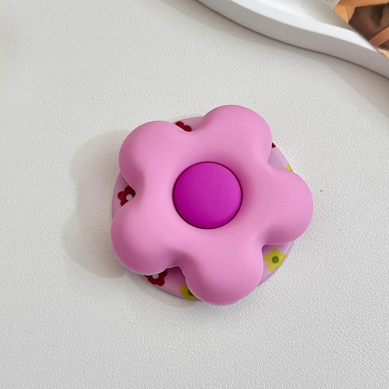 Korean 3D Silver Floral Magnetic Phone Holder for MagSafe - Strong Desktop Grip