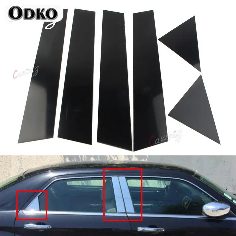 6pcs Car Door Trim Cover Kits Black Pillar Posts Sticker For Chrysler 300/300C 2005-2010 & For Dodge Magnum 2005 2006 2007 2008