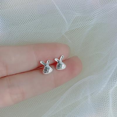 Bunny Stud Earrings Cute Creative Fun Funny Little Animal Earrings Personalized Niche Design Accessories