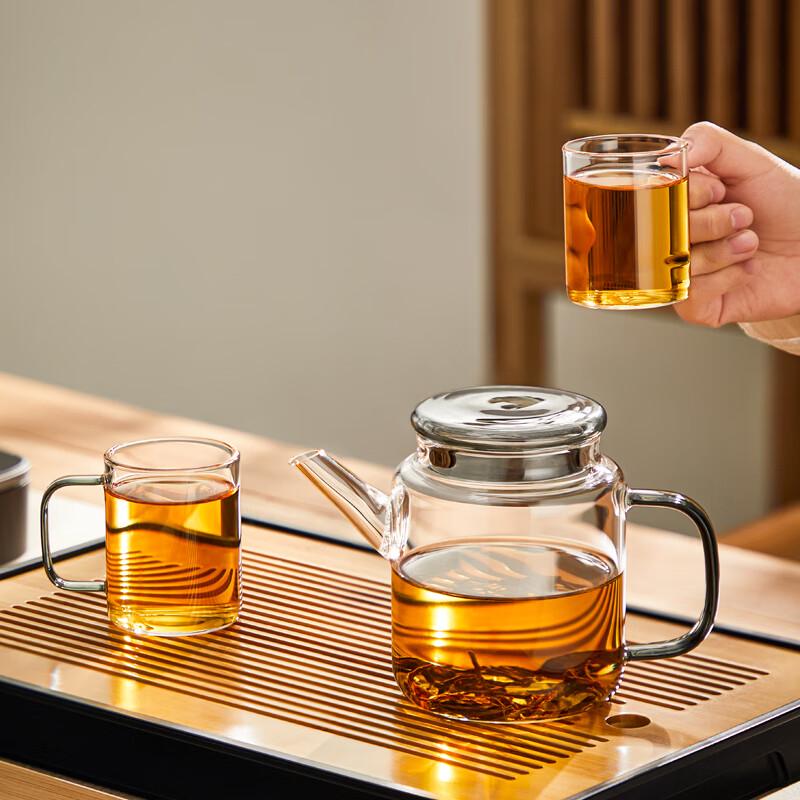 Heat-Resistant Borosilicate Glass Tea Cup Set with Handles