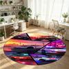 GTA Printed Round Crystal Velvet Rug Soft Non Slip Floor Carpet For Bedroom Holiday Gift