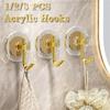 Light Luxury Acrylic Clothes Hook Bathroom Free Punching Single Hook Row Hook Bedroom Coat Hook Kitchen Bathroom Hook