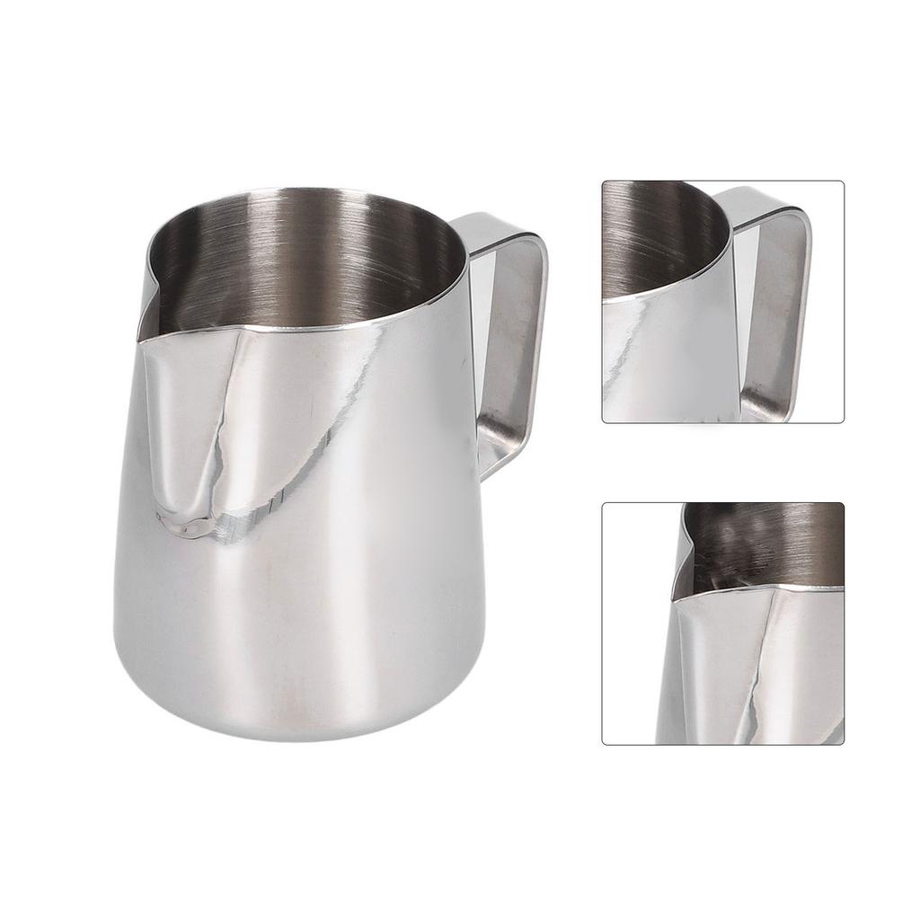 Milk Frother Cup 380ml 304 Stainless Steel High Durability Multifunctional Milk Frother Pitcher